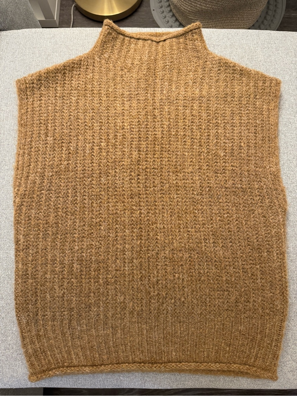 Madewell Camel Brown Turtleneck Knit Vest